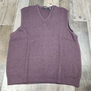 Mens Segreto size XL Merino Wool Sleeveless Vneck Sweater